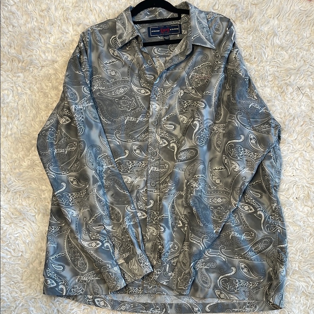 Vintage Phat Farm Paisley Gray button down